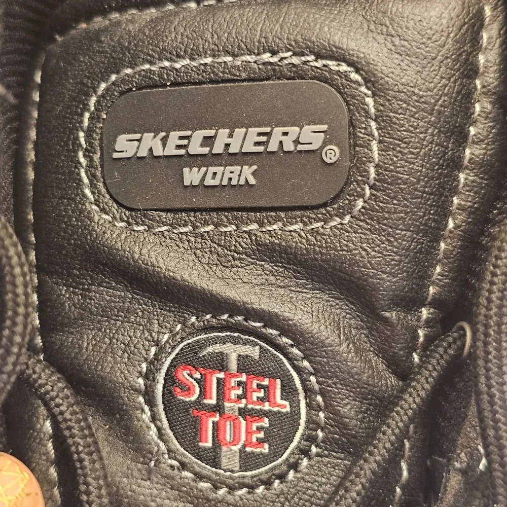 Skechers Work Mens Black Steel Toe Puncture Resistant Burgin Boots Wide Fit 9.5